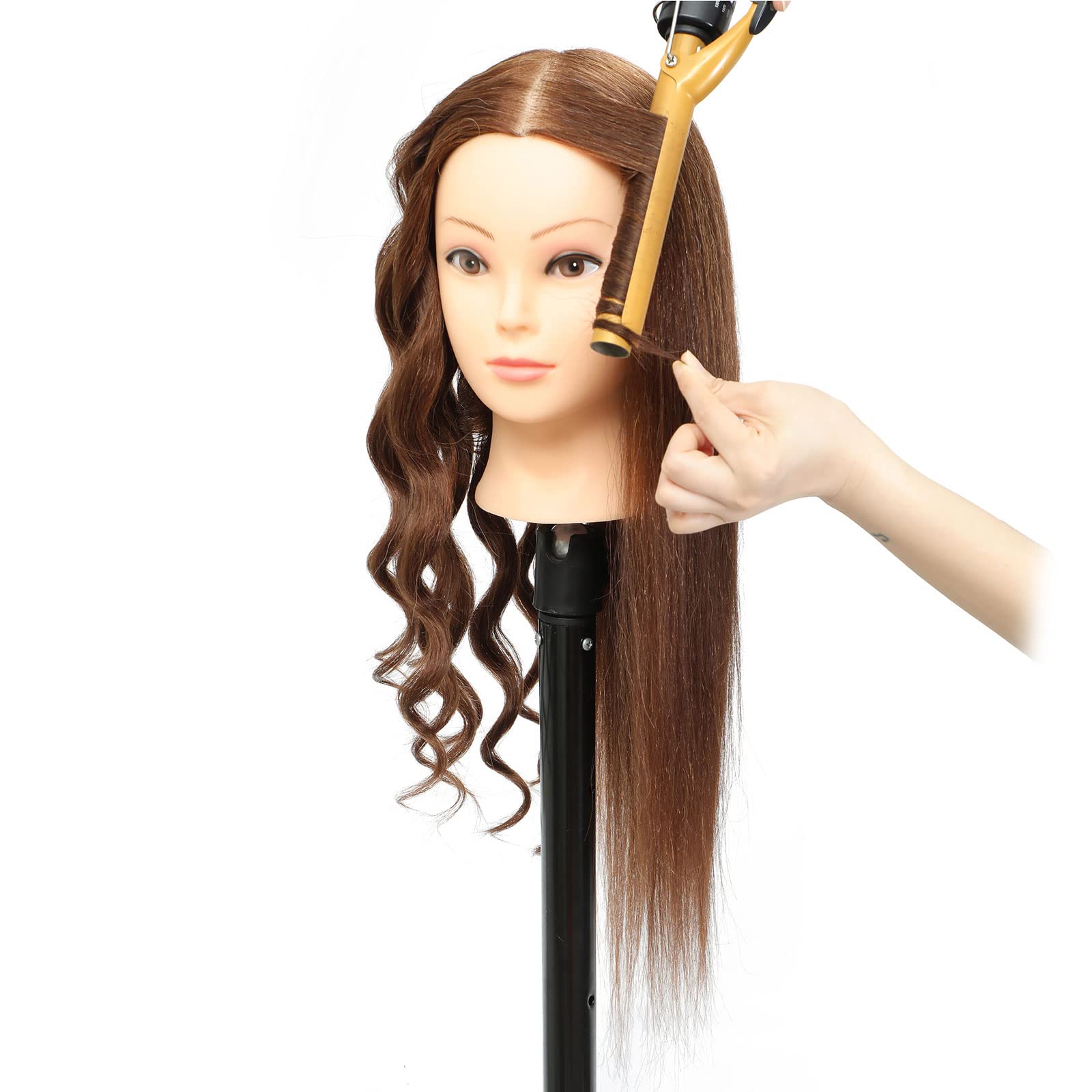 BLTYXT 20-22'' Mannequin Head with Real Human Hair Long Straight